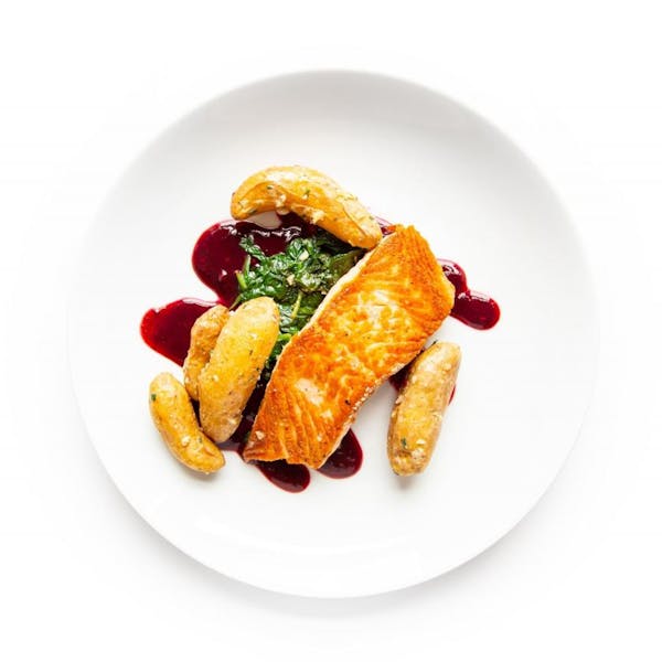 Seared Salmon with Berry Glaze